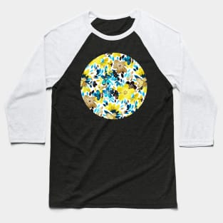 Happy Yellow Flower Collage Baseball T-Shirt